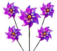 Reflective Bird Scarer Windmill,Repellent Windmills Scare Birds pigeons deterrent,Colorful Rainbow Pinwheel wind spinners for protection of garden crops, fruits, flowers, lawns (5Pcs-H)