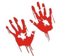 Reflective Bloody Handprint Car Decals for Auto Decoration, Red PVC