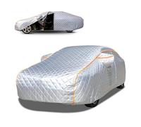 Reflective Car Cover with Cotton Lining Fit for Nissan Patrol GR (2000-2010) Waterproof Full Car Cover Driver Zipper All-Weather Hail Snow UV Protection