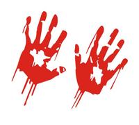 Reflective Car Decals Red Bloody Handprint PVC Waterproof Sticker