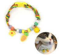Reflective Cat Collar with Bell, Adjustable Quick Release, Fits All Cats, Carrot Design, Durable Nylon Material