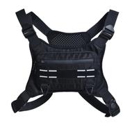 Reflective chest pocket - breathable and adjustable bag for training, ideal for climbing, cycling, suitable for all athletes, men and women, provides comfort, lightness and, black, see description