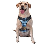 Reflective Chicago Illinois Usa printed dog harness breathable adjustable pet vest 4 sizes M with quick-release buckles suitable for walks and camping
