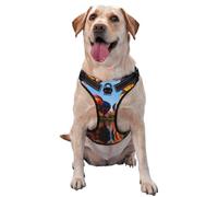Reflective Colorful Air Balloon printed dog harness breathable adjustable pet vest 4 sizes S with quick-release buckles suitable for walks and camping