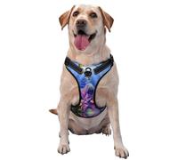 Reflective Colorful Tropical Sea Fish printed dog harness breathable adjustable pet vest 4 sizes S with quick-release buckles suitable for walks and camping