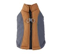 Reflective Design Warm Cold-Proof Winter Snow Jacket With D-Ring Zipper For Chihuahuas Yorkshire Terriers Shiba Inus,Coffee,L