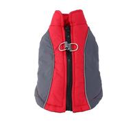 Reflective Design Warm Cold-Proof Winter Snow Jacket With D-Ring Zipper For Chihuahuas Yorkshire Terriers Shiba Inus,Red,L