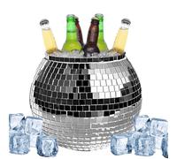 Reflective Disco Drink Bucket - 3L Ice Chiller Barrel, Mirror Wine Cooler, Cocktail Beverage Tub, Party Champagnes Holder, Large Bars Accessory | Ideal For Weddings Clubs Kitchens Events And Luxury