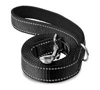 Reflective Dog Leash, 1.2/1.5/1.8m Durable Nylon Pet Towing Rope with Reflective Strip, Comfortable Handle Dog Walking Training Leash for Dogs Cats, Night Safety Guard Lead Strap(Black,180cm)