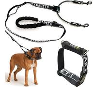 Reflective Dog Leash and Collar - Double Anchor with Pulley Effect - Adjustable in 4 Sizes - Prevents Choking and Distributes Pressure - Safety and Control for Walking and Training - ACARAPETS (M)