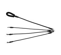 Reflective Dog Leash with 360° Rotation | Non - Tangling Hands Liberated Leash for Two Dogs | Foam Handle for Hiking/Camping/Beach | Adjustable Length for Large Medium Small (Black)