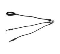 Reflective Dog Leash with 360° Rotation | Twist - Avoidant Hands Unrestrained Leash for Two Dogs | Comfortable Foam Handle for Hiking/Camping/Beach Walking (2 heads)