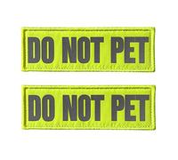 Reflective Dog Patches 2 Pack Service Dog ，in Training， do not Pet Tags for Hook and Loop Patches Vests and Harnesses (DO NOT PET, 5x1.5 inch)