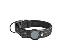 Reflective Dog Positioning Collar Medium And Large Dog Non-Strangle Neck Ring Pet Tracking Anti-Lost Collar Traction Rope(Black,XL)