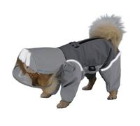 Reflective Dog Raincoat 4 Legs, Dog Rain Jacket with Boots Waterproof, Transparent Brim, Detachable Shoes, Elastic Belly, External Collar for Night Walking(Boy dog,XL)