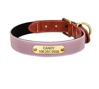 Reflective Dog Safety Collar With ID Name And Phone Number Tag Personalized Leather Anti-lost Poodle Pug Shiba Inu Collar,A,XL