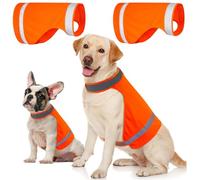 Reflective Dog Vest 2 Pieces for Hunting, High Visibility Dog Safety Vest Soft Adjustable Reflective for Outdoor Walking Hunting Keep Dog in View and Safe (Blaze Orange)