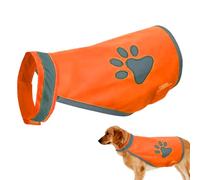 Reflective Dog Vest - Fluorescent Safety Apparel With Paw Pattern For Large Dogs | Breathable Polyester Vest For Night Walking, Hunting & Outdoor Activities | Sizes S, M, L High Visibility