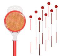 Reflective Driveway Markers - 48”High Visiblility Driveway Reflectors Double Sided with Red & White Extra Thick Stainless Steel Pole - Rustproof for Road,Property Line,Yard,Snow Plowing - 8 Pack