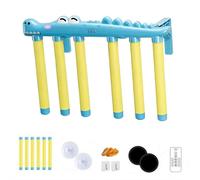 Reflective Drop Stick Challenge Game, Hand Eye Coordination Reflex Training Toy, 3 Adjustable Speed Modes Glow-in-the-Dark Indoor Reaction Catching Stick Skill Game (Blue Crocodile)
