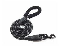 Reflective Duarable Nylon Dog Cat Leash Collar Small Medium Large Dogs Anti-lost Round Traction Rope Necklace Chain Pet Supplies(Black grey,1CM 1.5M)
