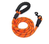 Reflective Duarable Nylon Dog Cat Leash Collar Small Medium Large Dogs Anti-lost Round Traction Rope Necklace Chain Pet Supplies(Orange,1CM 1.5M)