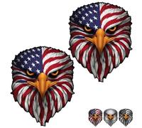 Reflective Eagle Eyes USA Flag Decal,Patriotic American Flag Bald Eagle Sticker,Waterproof Patriotic Vinyl Sticker,USA Pride Accessory for Pickup Tailgate,Car,Laptop,Any Smooth Surface (2#A,S)