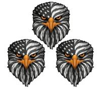 Reflective Eagle Eyes USA Flag Decal,Patriotic American Flag Bald Eagle Sticker,Waterproof Patriotic Vinyl Sticker,USA Pride Accessory for Pickup Tailgate,Car,Laptop,Any Smooth Surface (3#C,M)