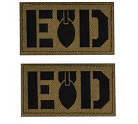 Reflective EOD Patch Explosive Ordnance Disposal Bomb Squad Military Patches Tactical Embroidered Badges Hook and Loop Patch 3.15 x 1.97 inch 2 Pack