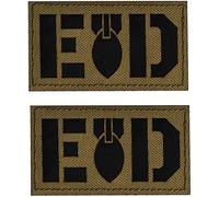 Reflective EOD Patch Explosive Ordnance Disposal Bomb Squad Military Patches Tactical Morale Embroidered Badges Hook and Loop Patch 3.15 x 1.97 inch 2 Pack
