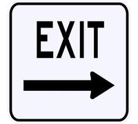 Reflective Exit Wright Arrow Municipal Grade Street Road Parking Sign Funny Metal Sign Crossing Traffic Novelty Square Sign 12x12 inch