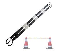 Reflective Expandable Traffic Cone Barrier - 47"-78" Safety Bar for Construction, Parking, Crowd Control - 2 Pack, Durable & Portable for Easy Use and Storage