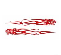 Reflective Flame Decals for Car and Motorcycle, 2Pcs Creative Graphics Stickers in Black, White, Red, Blue, PET Material for Vehicle Decoration(Red)