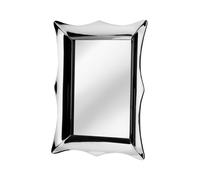 Reflective Frame Wall Mirror, Sculpted Full Size Mirror, Decorative Bevelled Mirror For Feature Wall Display Premier Housewares Silver One Size