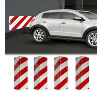 Reflective Garage Wall Protector - Foam Corner Guard Bumpers, 4PCS Red & White Parking Edge Protectors, 15.7x5.9x0.6in - Durable Wall Safeguards for Car Parking