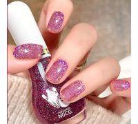 Reflective Glitter Nail Varnish,Pink Purple Holographic Flash Nail Polish, Diamond Shimmer Nail Varnish,Sparkly Shiny Quick Dry Manicure Bright Plum Nails Polish for DIY