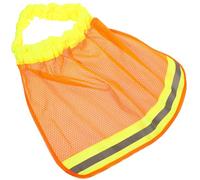 Reflective Hard Hat Visor Shade Brim with Neck Guard Orange | Polyester Mesh, Foldable 30x25x3cm Design, Elastic Band Fit, for Utility Field Work and Outdoor Crews
