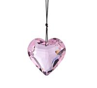 Reflective Heart Crystals Suncatcher Hanging Sun Catcher with Chain Pendant Ornament for Window Home Garden Party Wedding Decoration (Pink)