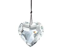 Reflective Heart Crystals Suncatcher Hanging Sun Catcher with Chain Pendant Ornament for Window Home Garden Party Wedding Decoration (White)