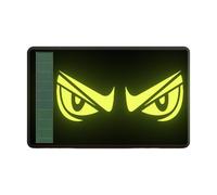 Reflective Helmet Stickers: 7.8 X 12.5cm Solar Powered Glow In The Dark Scary Expression Design Waterproof Decals For Night Driving Visibility Car Mo