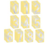 Reflective House Numbers, 4 x 4 inch Sets - Silver, Self-Adhesive Bin Numbers