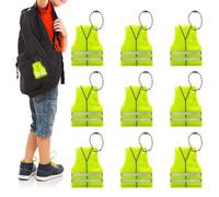 Reflective Keychain - 9 Piece Vest Shape Safety, High Visibility Clip-On Gear Set, Glow In The Dark Night Running Pendant, Cycling Hiking Biking Trekking Accessory For Dog Walking Men Women