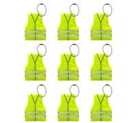 Reflective Keychain - 9-Piece Waterproof Double-Sided Glow-In-The-Dark Key Chain for Backpack, Dog Collar, Jackets, Bags, Wheelchair, Purses, Strollers, Safety Accessory for Outdoor Walking, Running