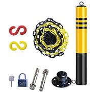 Reflective Lane Bar with Plastic Chain - Parking Lot Barrier for Commercial Vehicles (Set of 2) - High-Visibility Traffic Control (750 x 76mm)