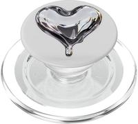 Reflective Liquid Heart Fluid Dynamics PopSockets PopGrip for MagSafe