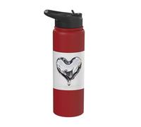 Reflective Liquid Heart Fluid Dynamics Stainless Steel Insulated Water Bottle