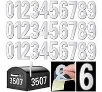 Reflective Mailbox Numbers for Outside - 30 Pcs Waterproof Mailbox Numbers Stickers, Large 3 Inch Self Adhesive 0-9 Vinyl Number for Mailbox, Door, Garbage Bins, Address Number (White)