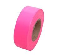 Reflective mark 10 Rolls Fluorescent Flagging Tape, 1inch X 30yards Per Roll Non-Adhesive Plastic Ribbon for Tree/Hunting/Trail/Boundary Marking(Pink)