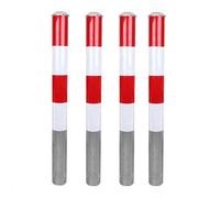 Reflective Metal Bollard Post - Easy Install Ground Parking Barrier for High Visibility in Parking Lots, Sidewalks & Bike Paths - Durable & Weather-Resistant