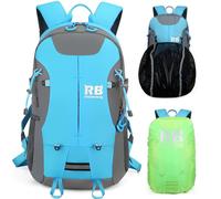 Reflective Motorcycle Backpack. Lightweight 35L Laptop Backpack for scooter commuter rider bike essentials, Light Blue, Laptop